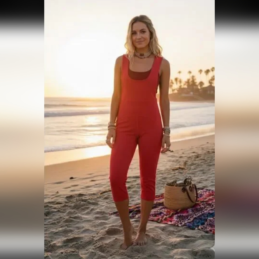 FP Movement by Free People Vibrant Red Jumpsuit